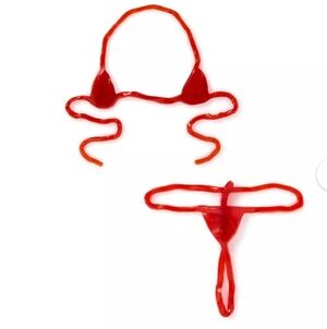 😋 Gummy Bra & Thong Set "Sweet & Sour Gummy" Wearable & Edible (OS) 7oz 👙